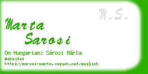 marta sarosi business card